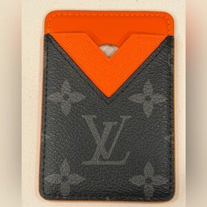 Like new Louis Vuitton Vibrant Orange Card Holder magnetic phone wallet LV
